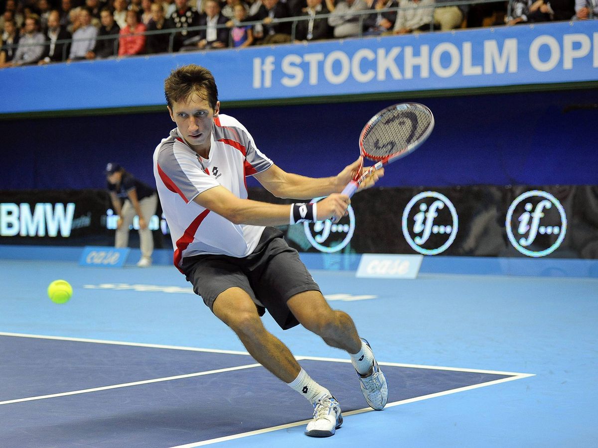 Foto: Sergiy Stakhosky durante un partido de tenis contra Tsonga. (EFE/Andres Wiklund)