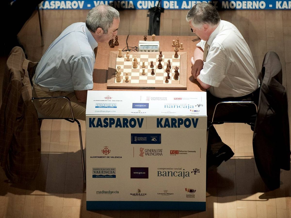Foto: Karpov vs. Kaspárov, el duelo que marcó una época. (EFE/Kai Försterling)