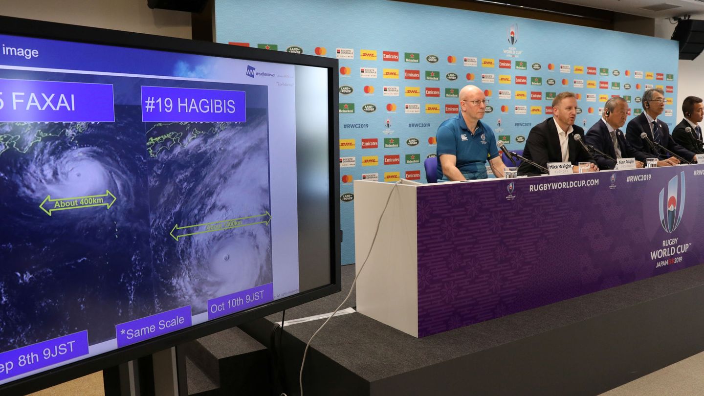 El tifón Hagibis explicado en el Mundial de rugby. (Reuters)