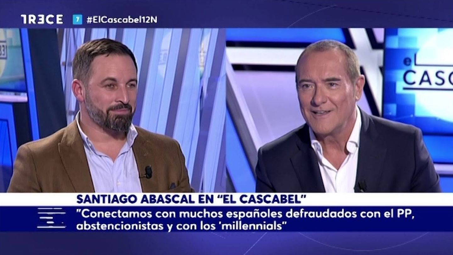 Abascal y Jiménez, en el plató de 'El cascabel' el pasado mes de Diciembre. (Trece).