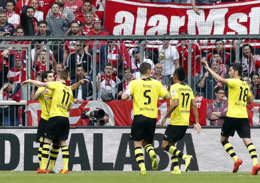 Foto: Jugadores del Borussia Dortmund celebran uno de los goles marcados en el Allianz Arena (Reuters)