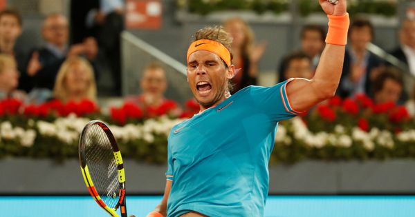 Foto: Nadal celebra uno de sus puntos en el partido contra Tiafoe este jueves en el Mutua Madrid Open. (Reuters)