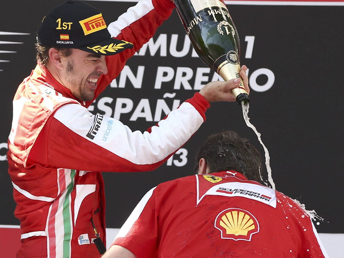 Alonso y DOmenicali en el GP de España de 2013