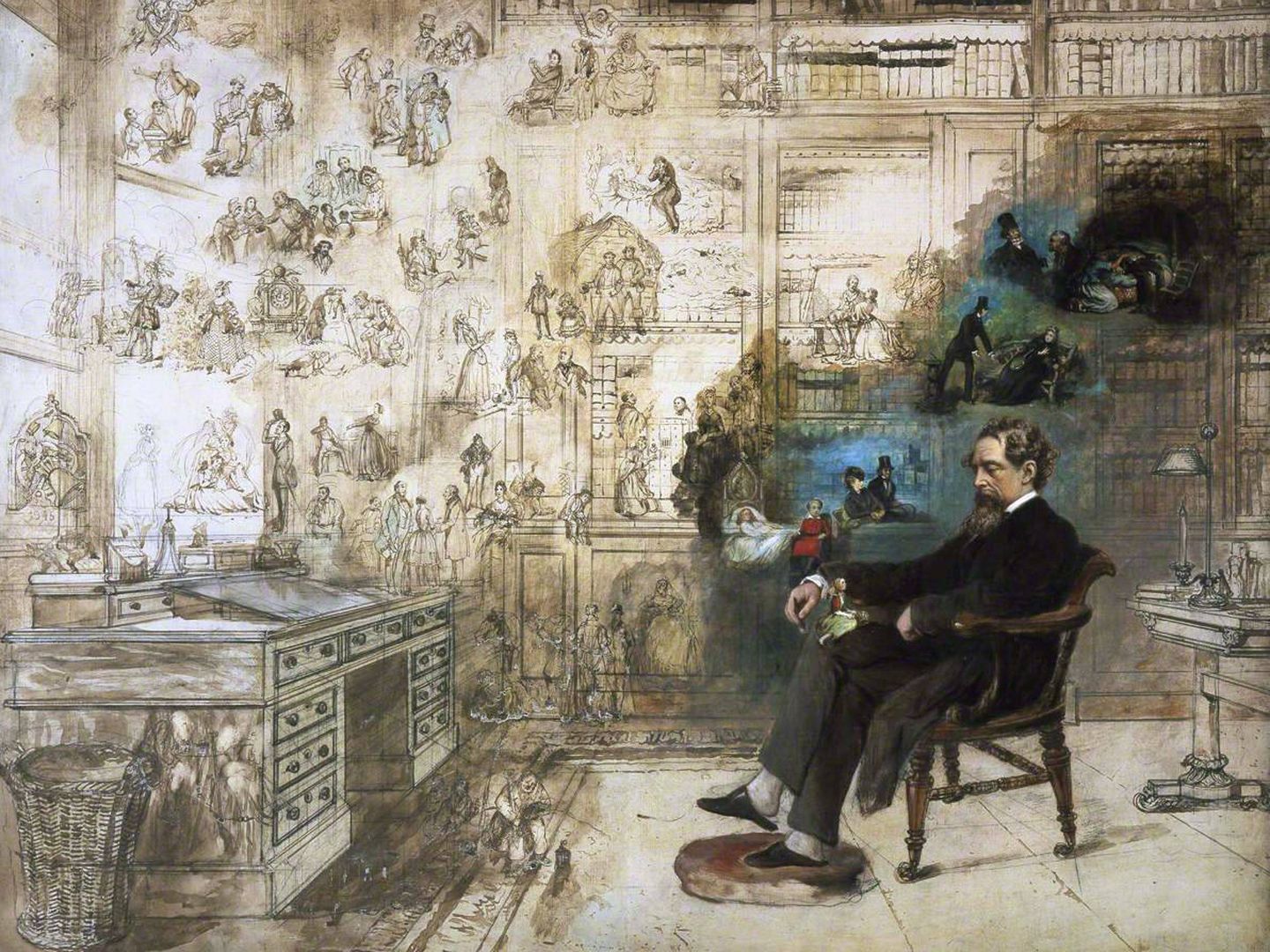 'El sueño de Dickens', por Robert William Buss. (Wikipedia)