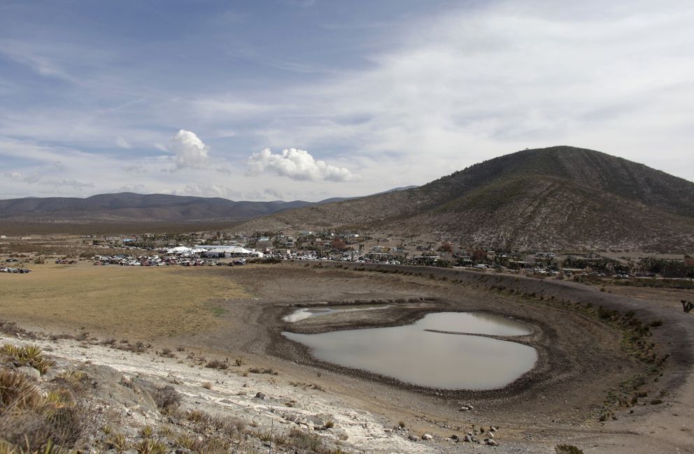 Un lago casi seco junto al pueblo de Puerto Grande, en Nuevo León, México (Reuters).