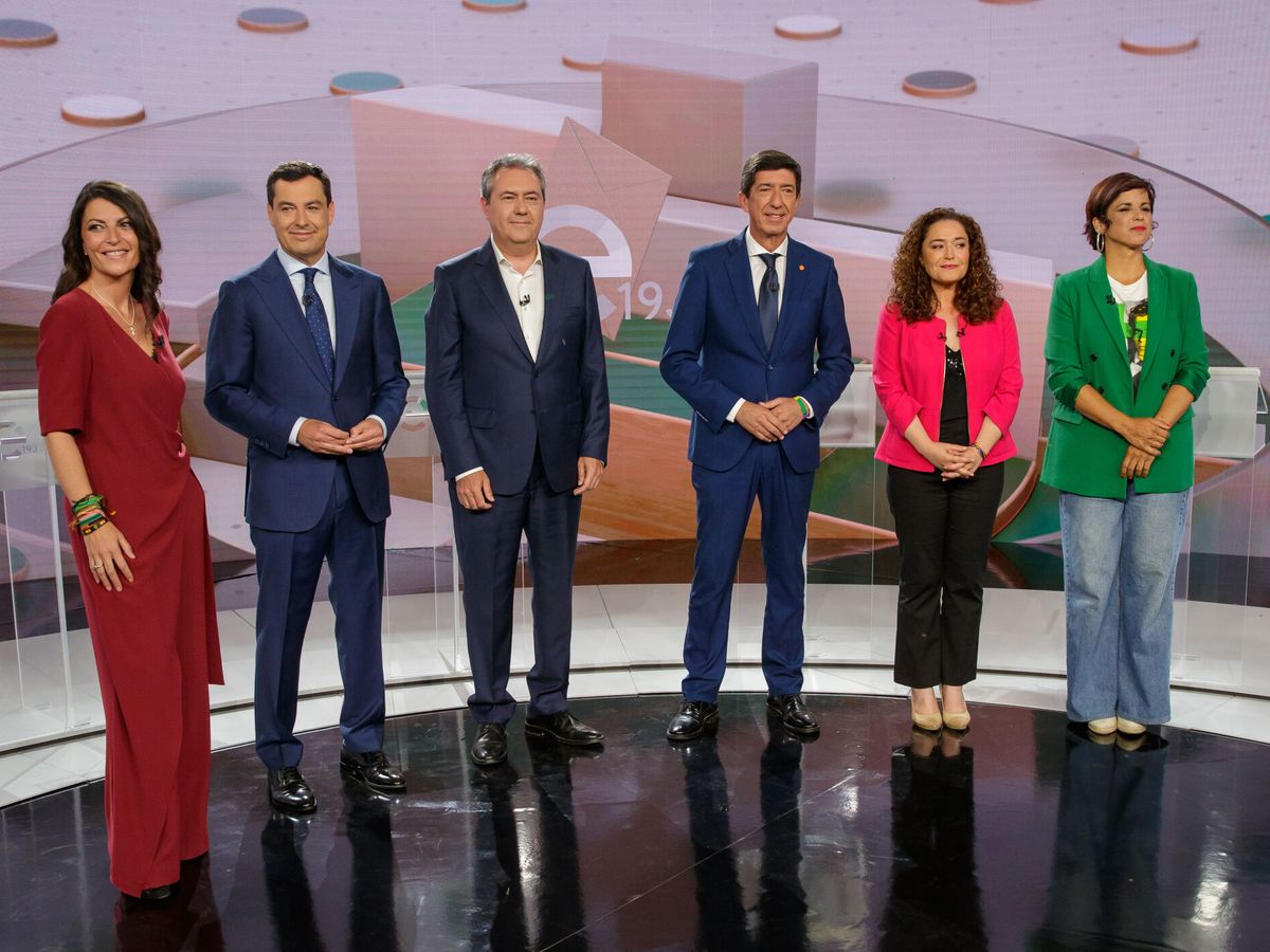 Foto: Los candidatos a la presidencia de la junta de Andalucía. (EFE/Julio Muñoz) 