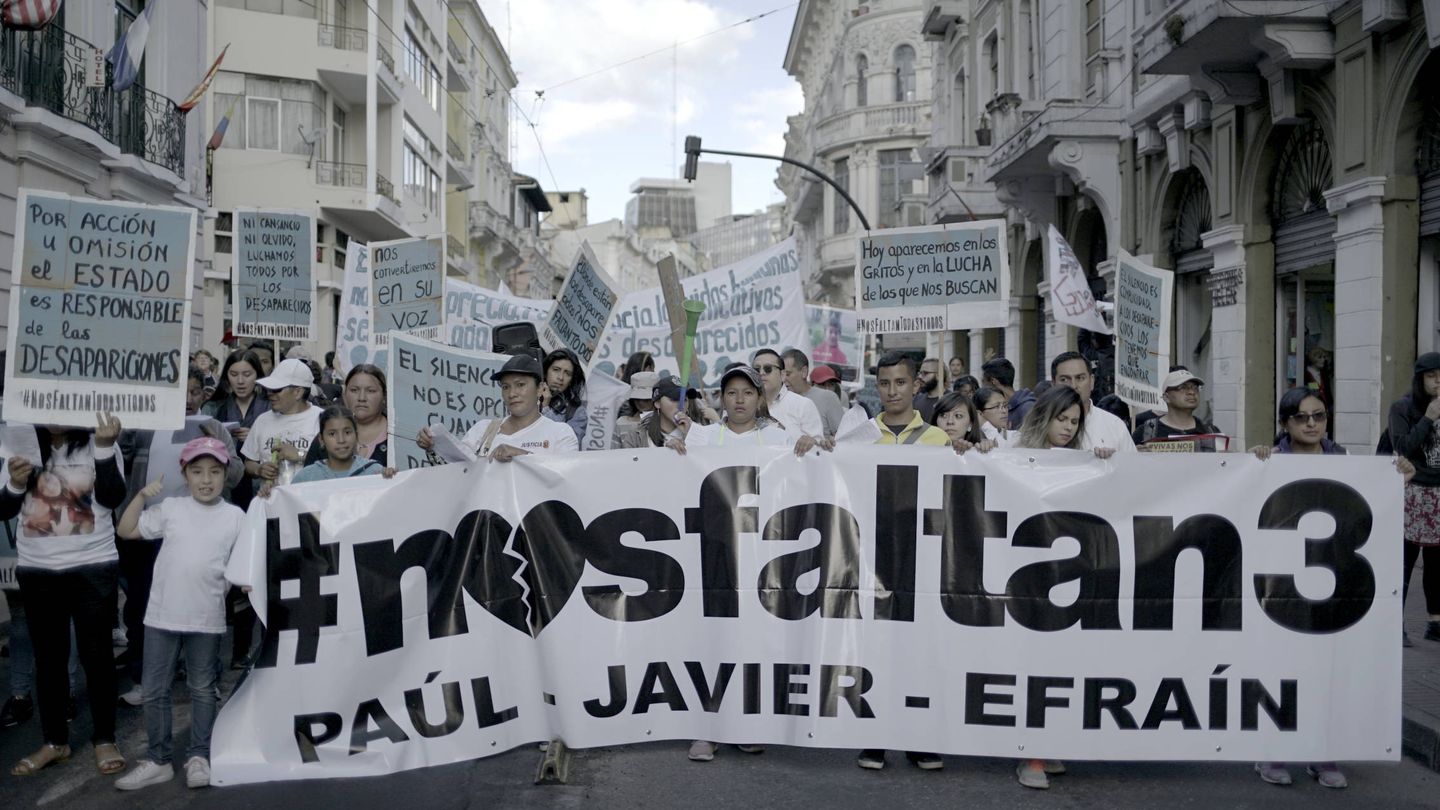 Manifestaciones en Quito para solicitar justicia para los tres asesinados. (J.Giraudat / Forbidden Stories)