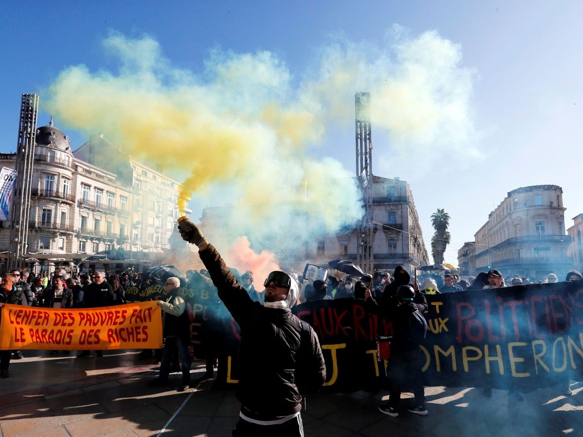 Foto: Protesta d e los chalecos amarillos en montpellier