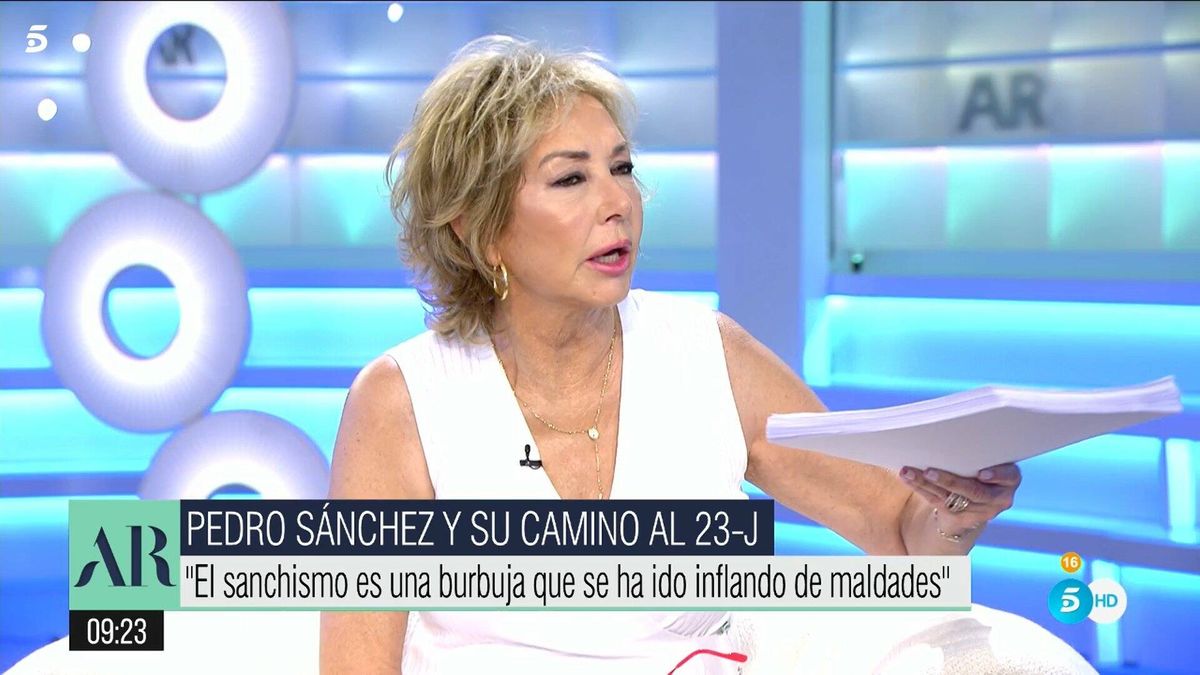 "Busque algún insulto": Ana Rosa entrega un taco de folios a Sánchez para que revise sus editoriales