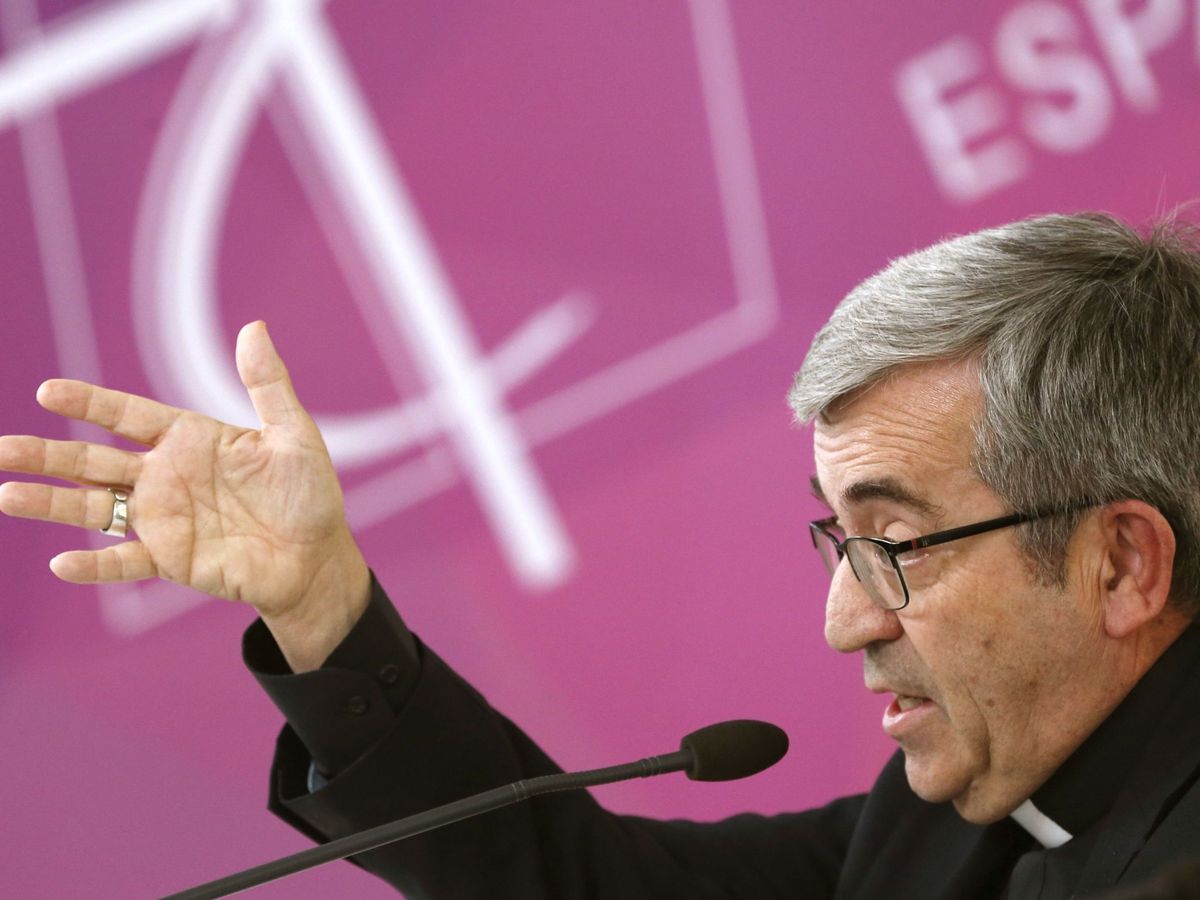 Foto:  El secretario general y portavoz de CEE, Luis Argüello en una rueda de prensa. (EFE)