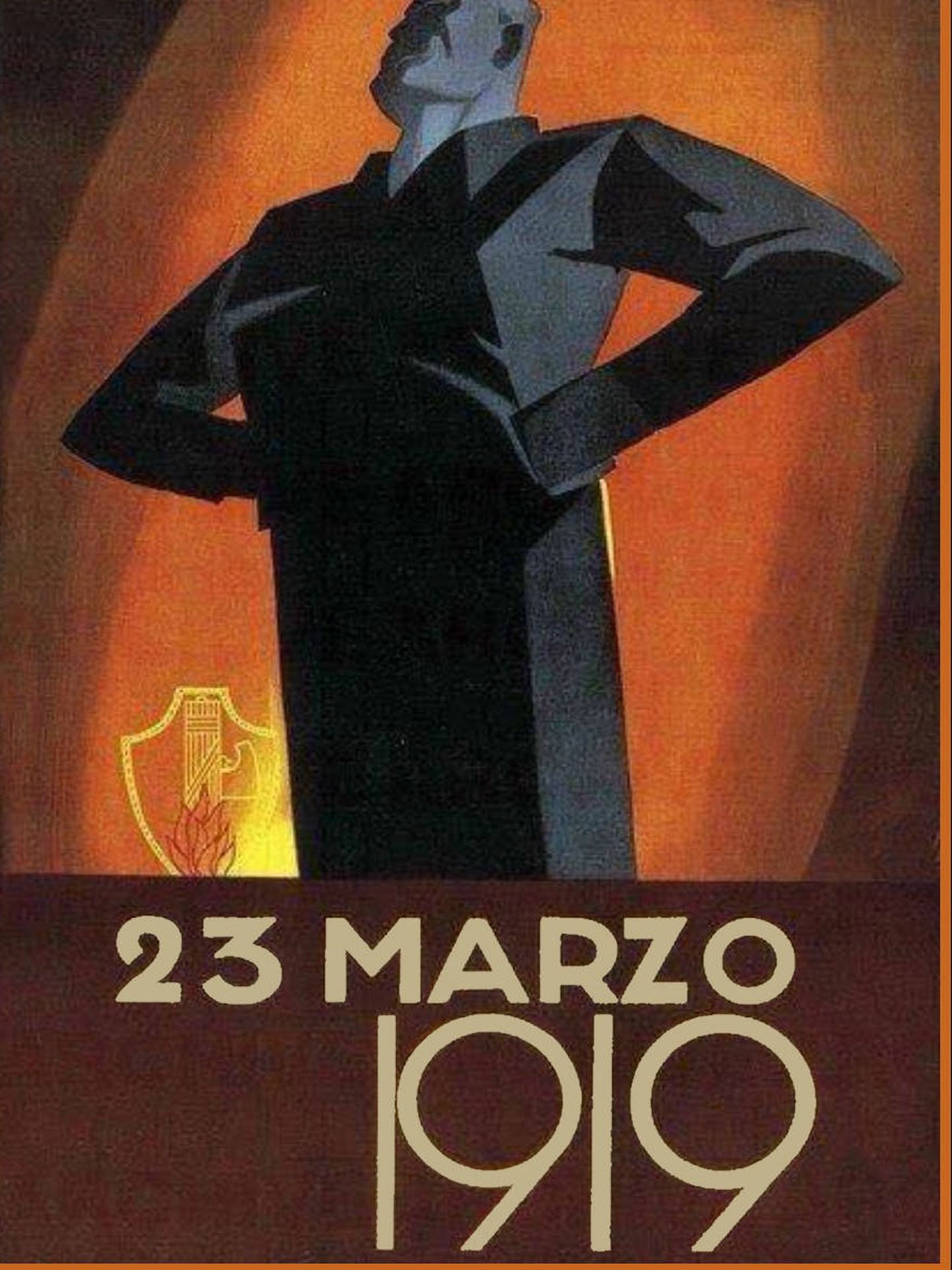 Cartel conmemorativo de la fundación del fascismo en Italia