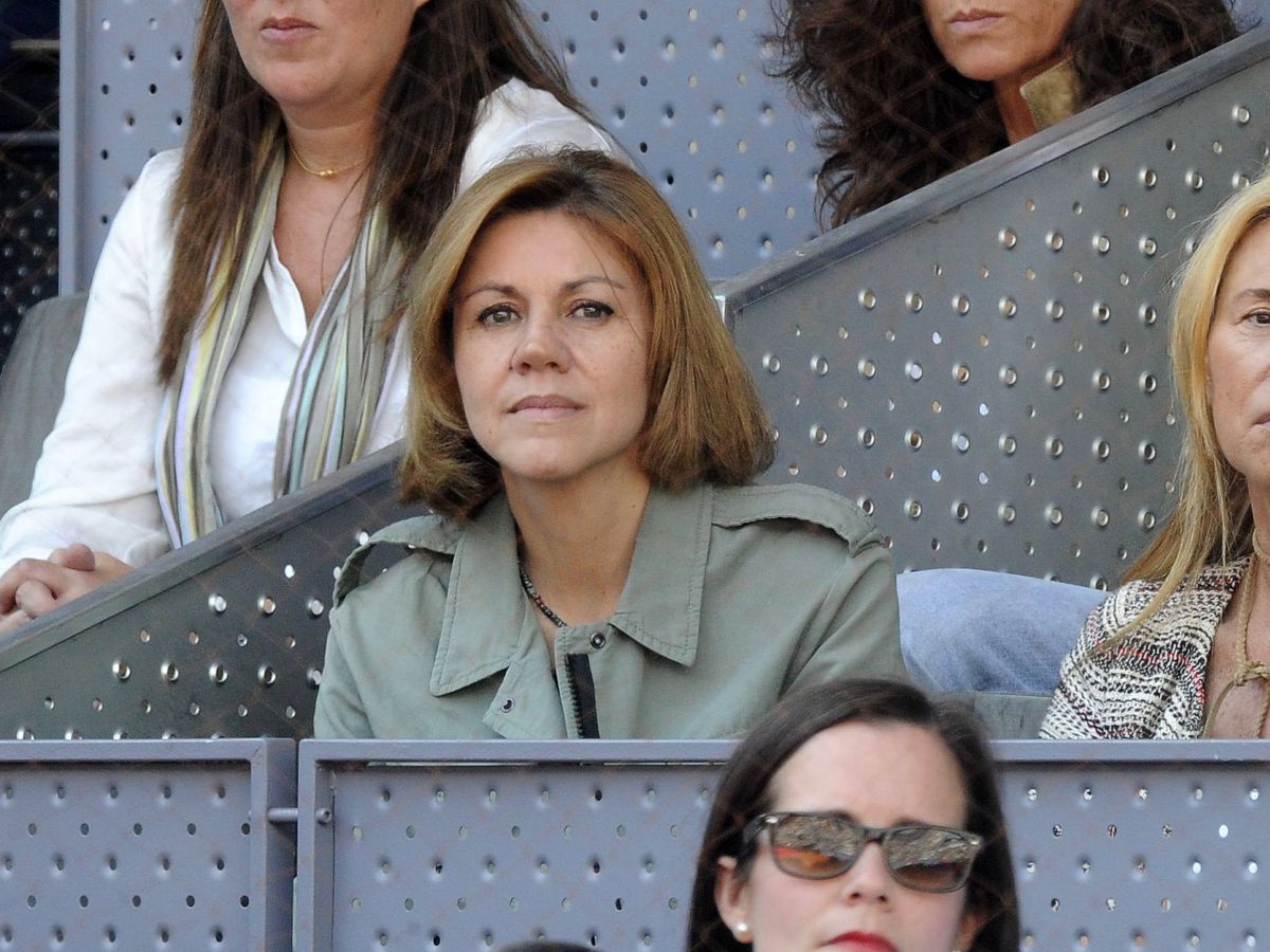 Foto: María Dolores de Cospedal, en un partido de tenis. (Getty)