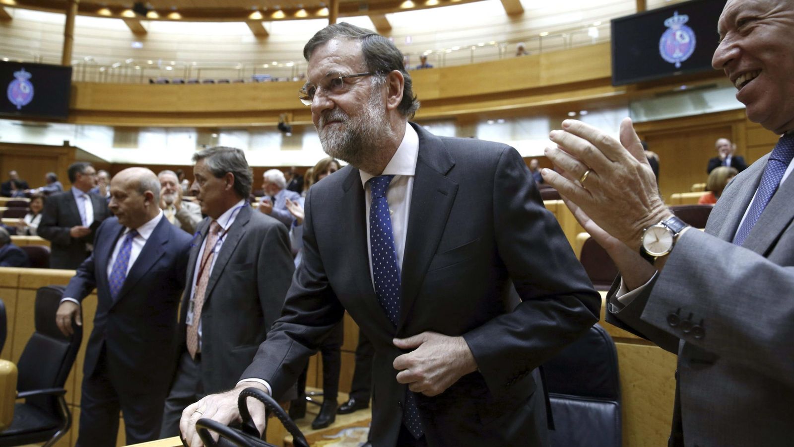 Foto: El presidente del Gobierno, Mariano Rajoy, durante su intervención en el Senado. (EFE)