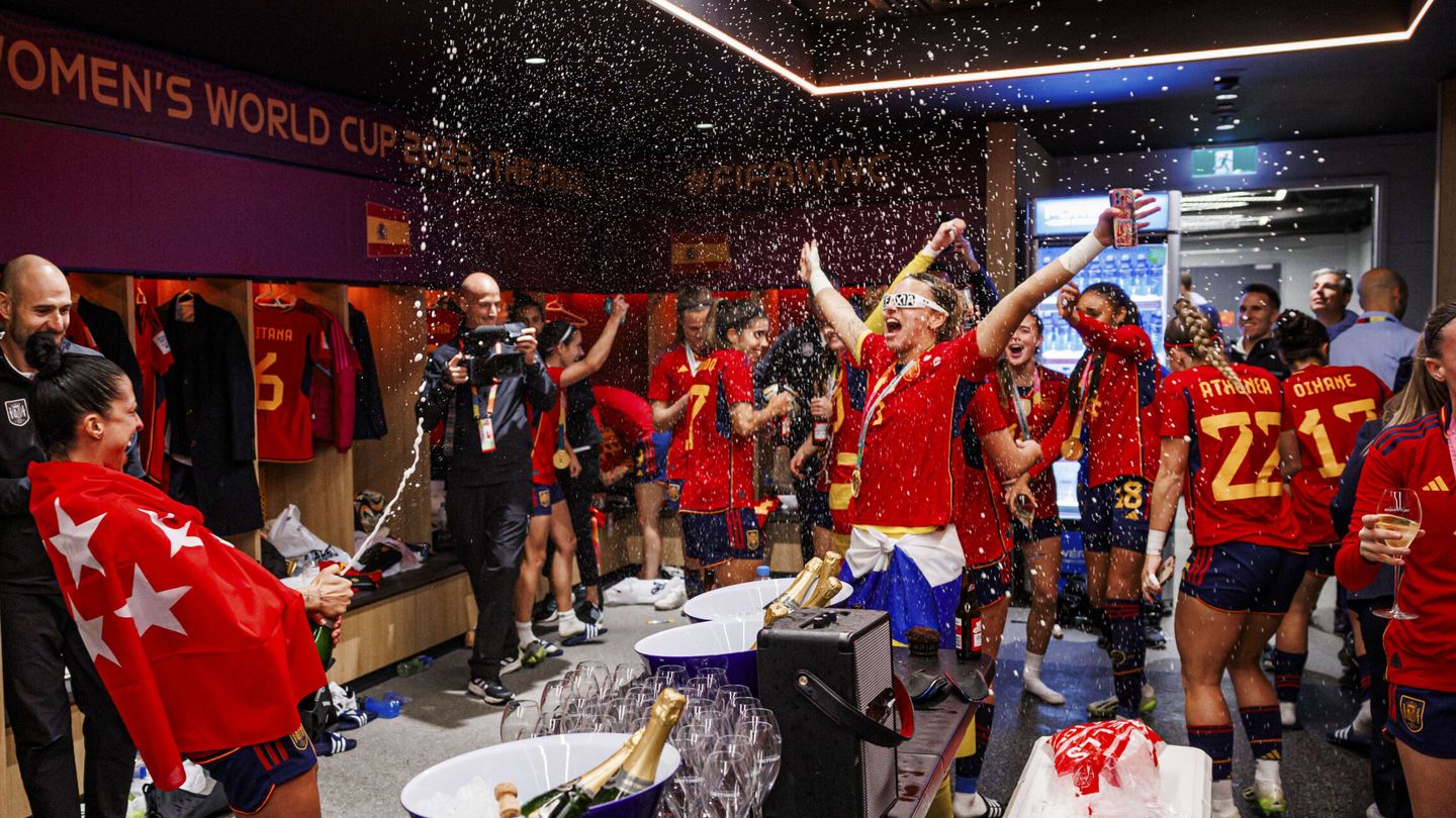 La selección española celebra su victoria en el Mundial. (EFE/RFEF/Pablo García)