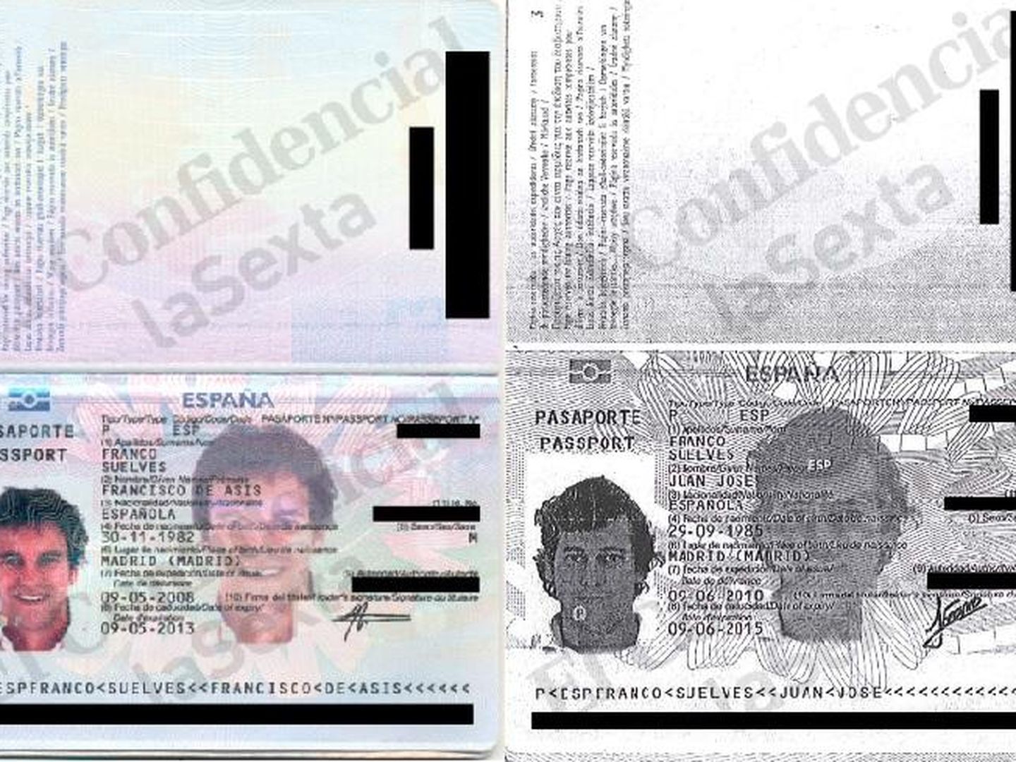 Los pasaportes de los bisnietos de Franco.