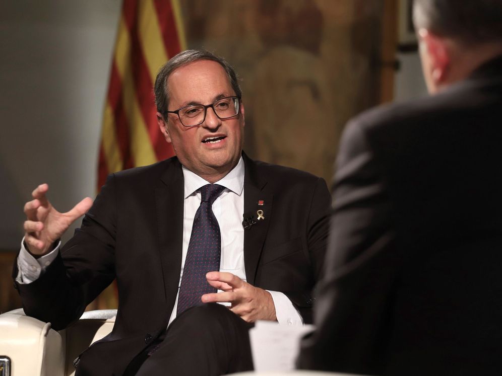 Foto: Entrevista del presidente de la Generalitat, Quim Torra, en TV3. (EFE)