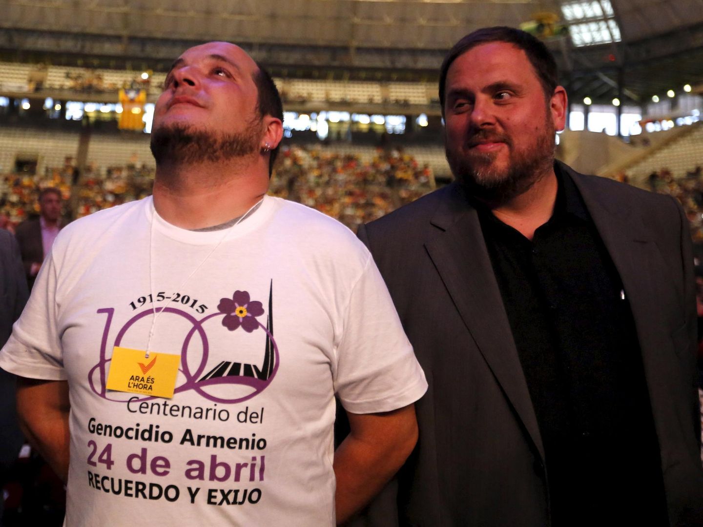 Oriol Junqueras y David Fernández, en una imagen de 2015.(REUTERS/Gustau Nacarino)