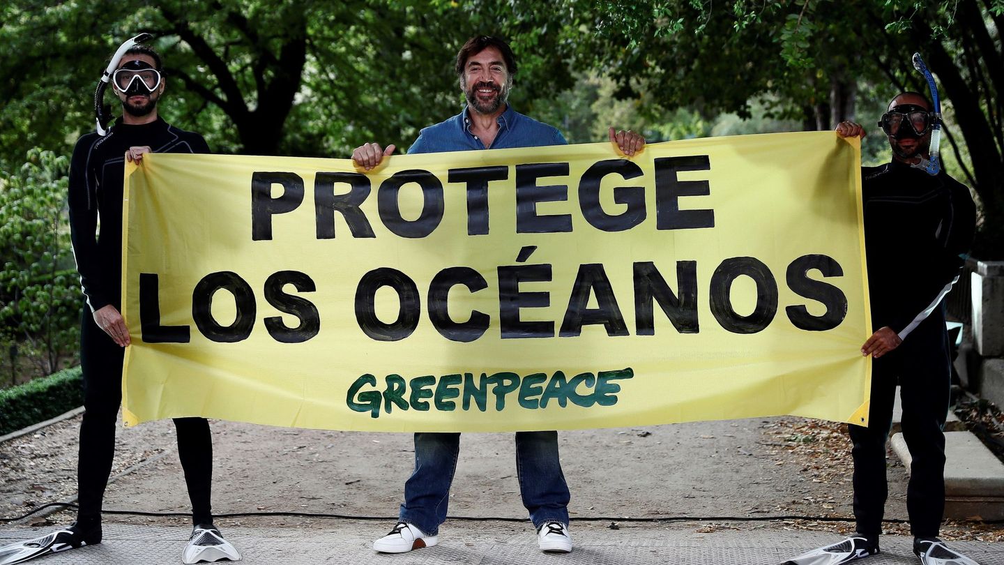 Bardem, en un acto de Greenpeace. (EFE)