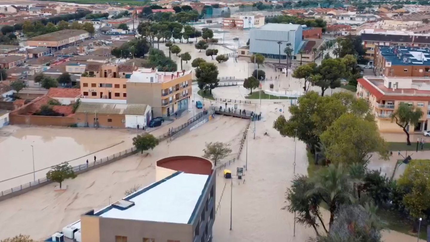 Imagen de las graves inundaciones de Torre Pacheco, Murcia, en 2019. (EFE/Ayto. Torre Pacheco)
