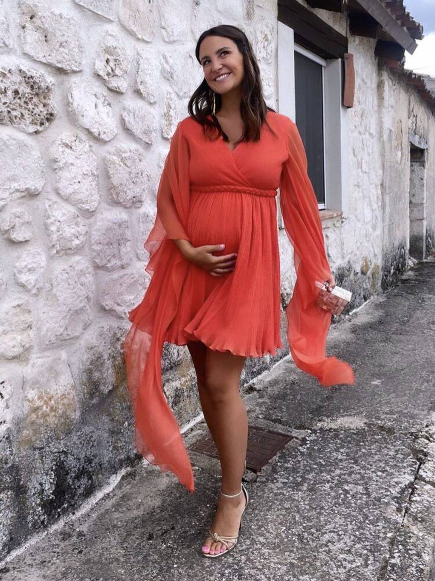 Marta Pombo, vestida de Redondo Brand para la boda de su hermana Lucía. (Instagram @mpombor)