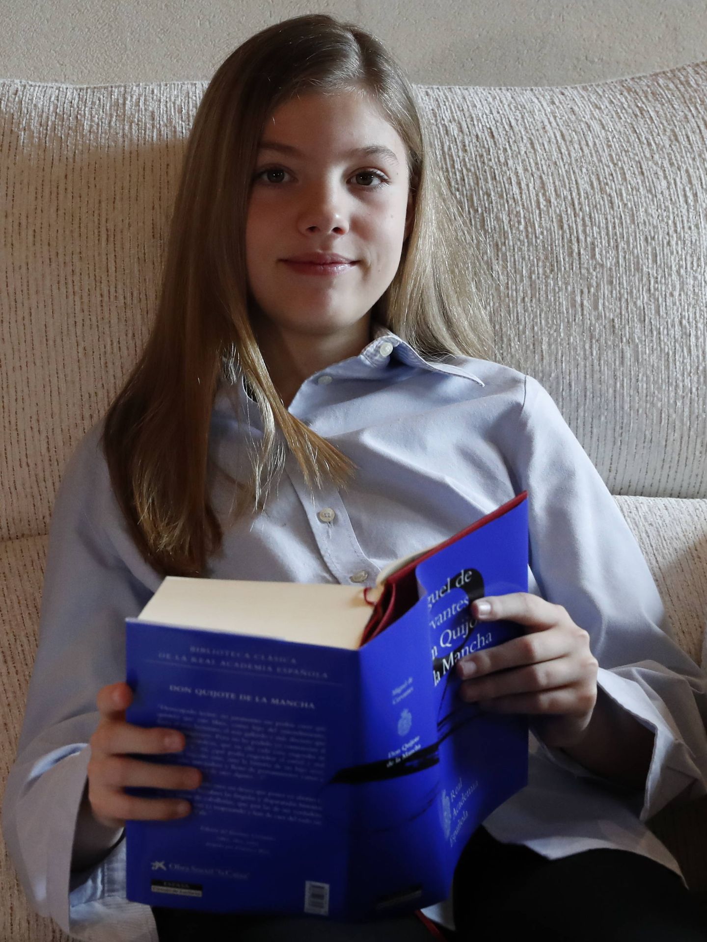 La infanta Sofía, durante su lectura. (Casa Real)