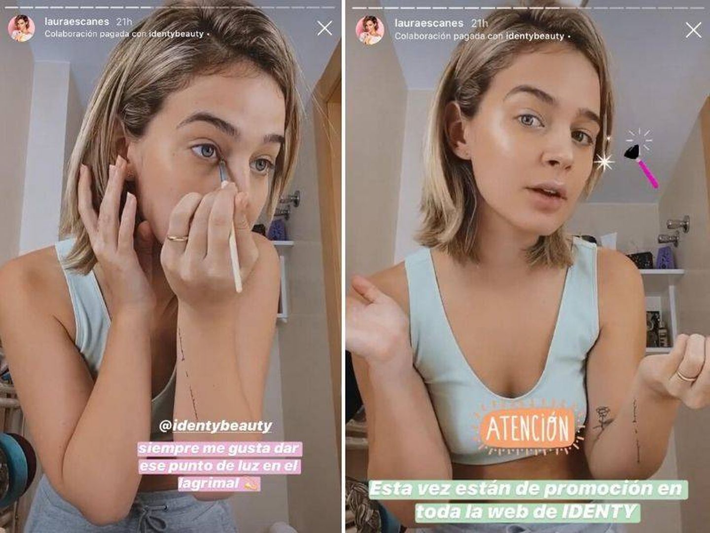 Laura Escanes muestra su truco de maquillaje. (Instagram, @lauraescanes)