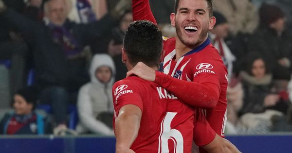 Foto: Lucas Hernández celebra un gol con el Atlético de Madrid. (Efe)