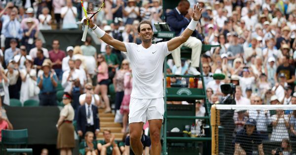 Foto: Rafa Nadal celebra su victoria ante Joao Sousa en los octavos de final de Wimbledon. (Reuters)