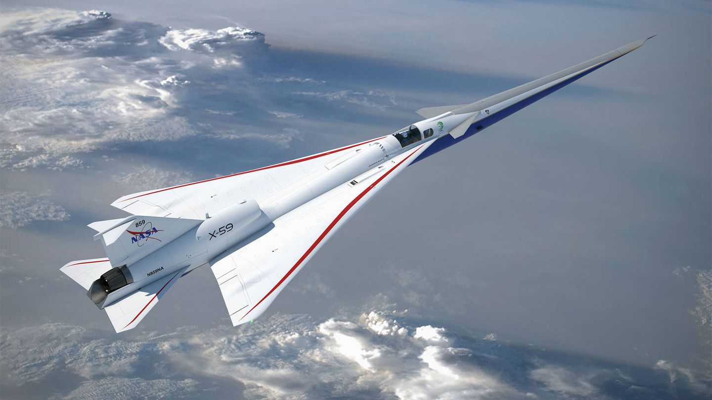 Imagen 3D del X-59. (Cortesía de Lockheed Martin)