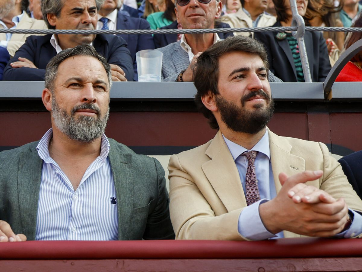 Foto:  El líder de Vox Santiago Abascal (i) y el vicepresidente de la Junta de Castilla y León, Juan García-Gallardo. (EFE/Juanjo Martín)