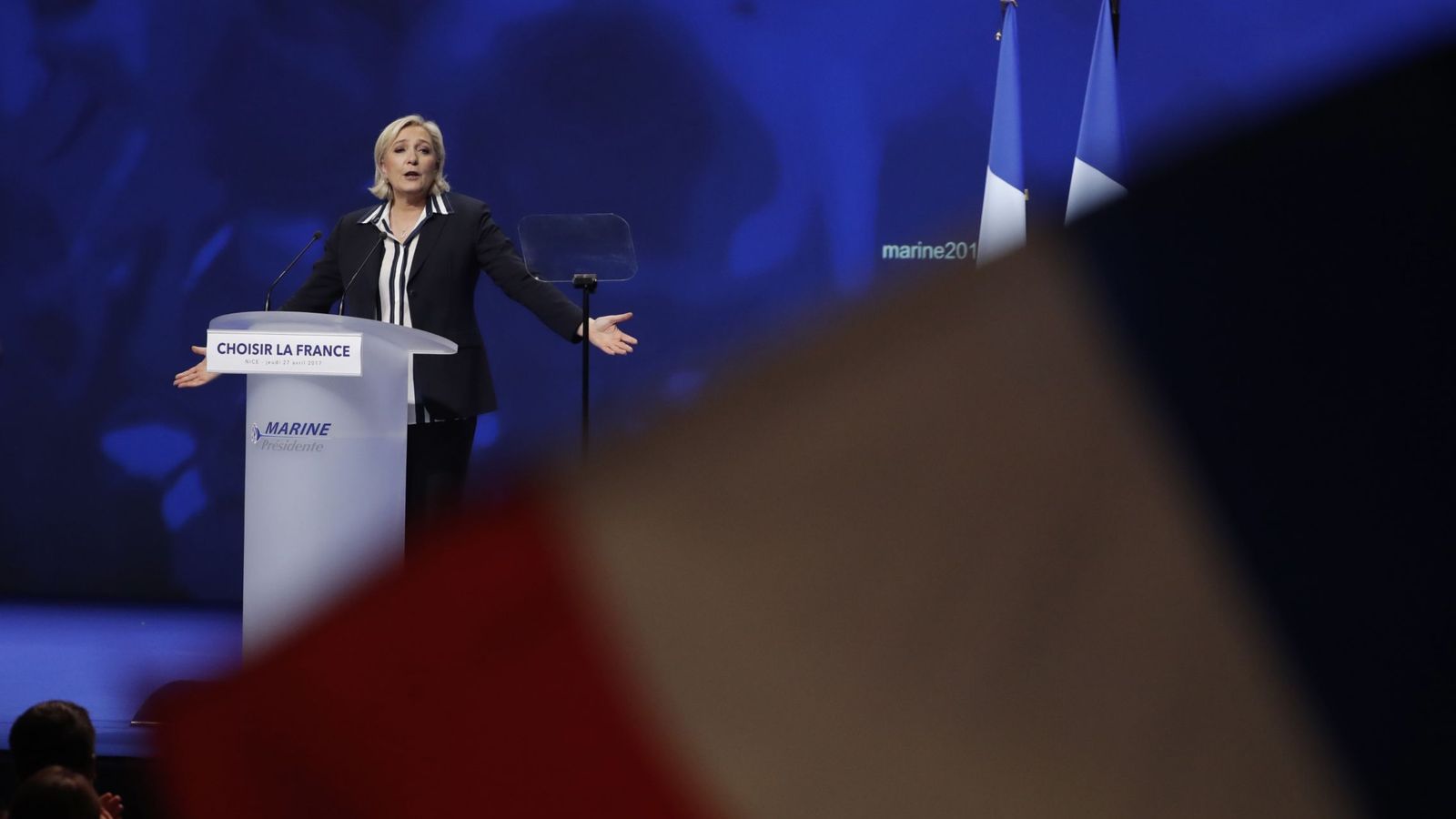 Foto: Le Pen durante un mitin. (Reuters)