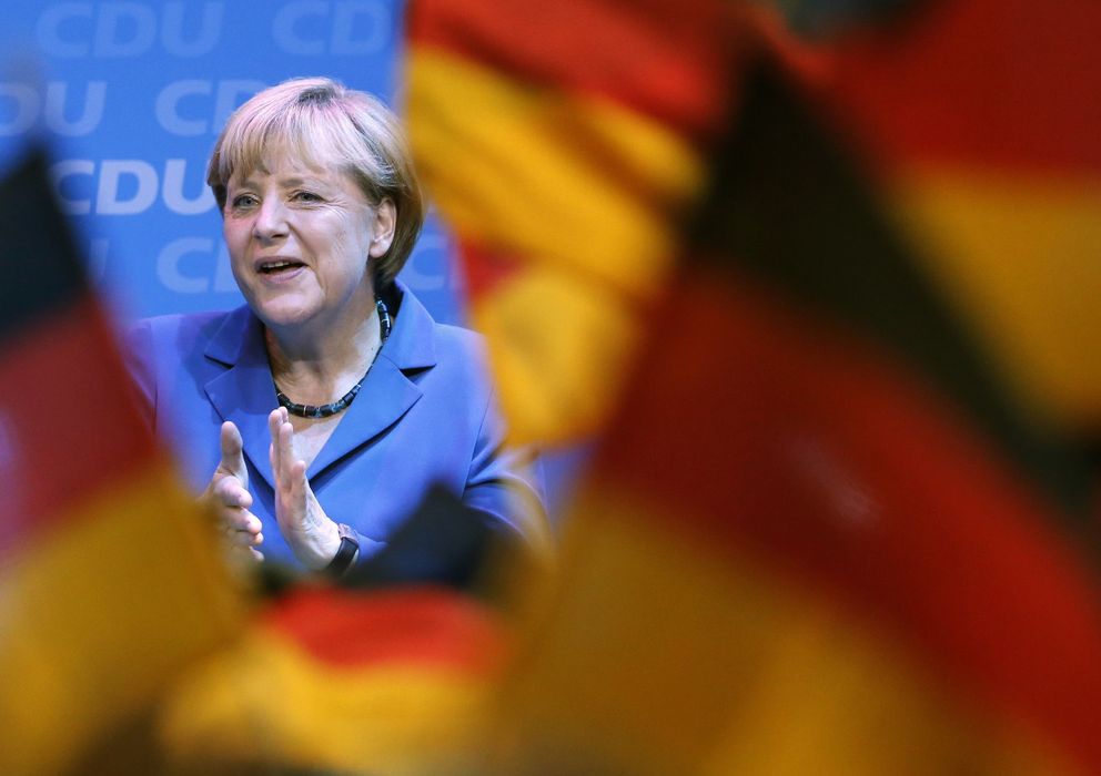 Foto: La canciller celebra su victoria electoral en la sede de su partido en Berlín. (Reuters)