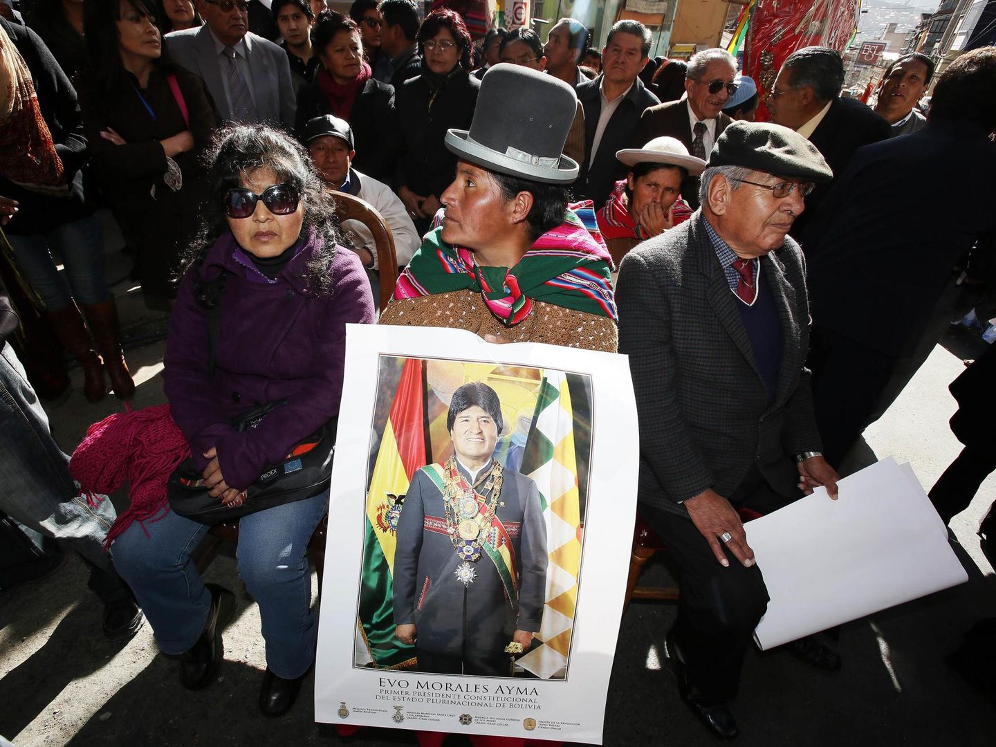 Una simpatizante de Morales durante un acto de la organización 'Gran Poder' en La Paz (Reuters).