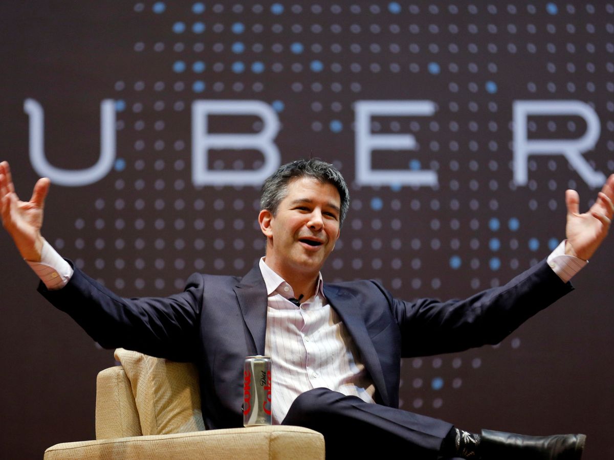Foto: El ex CEO de Uber, Travis Kalanick, en una charla cuando todavía dirigía la empresa. (Reuters)