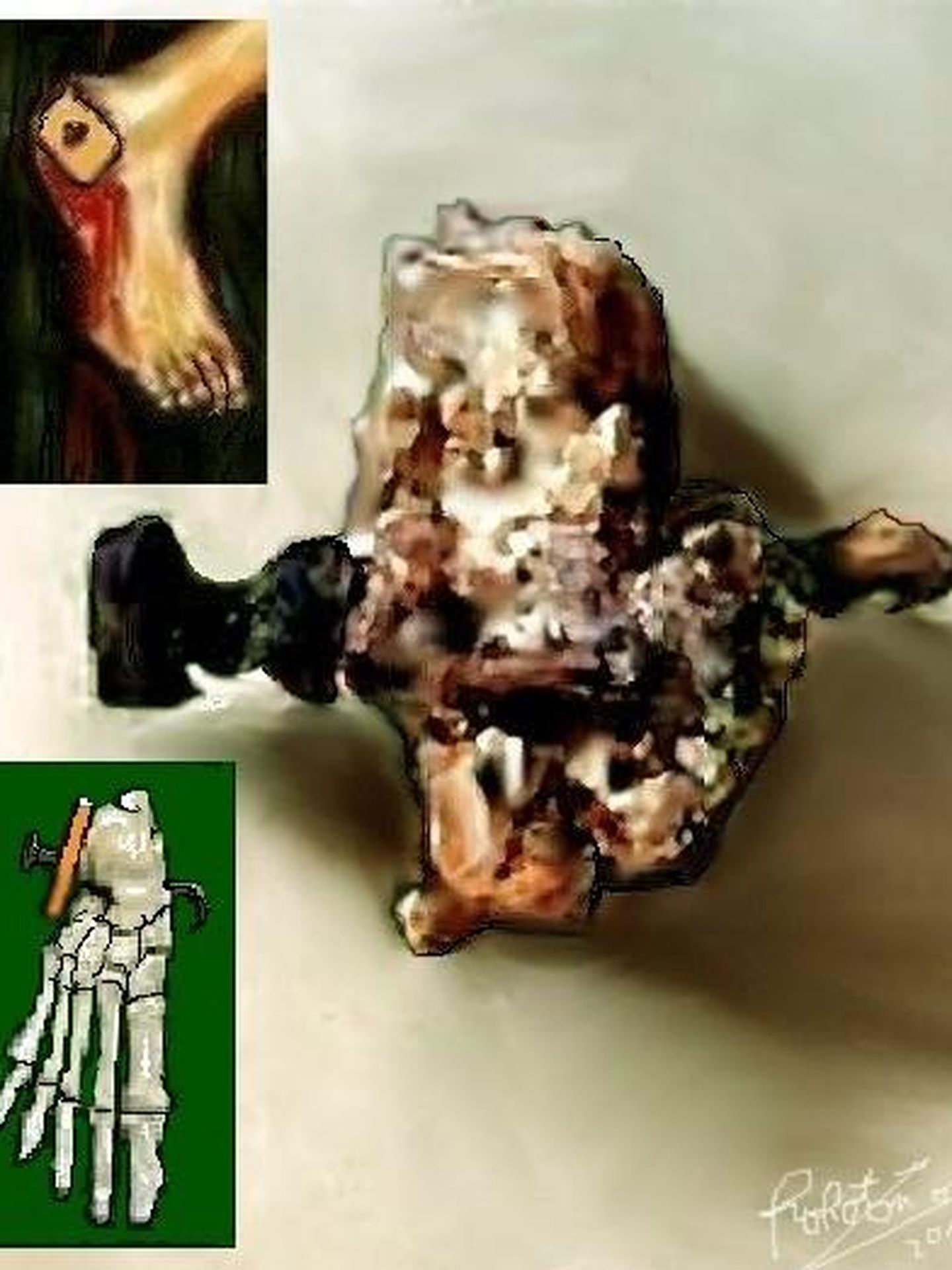 El único vestigio sobre una crucifixión, encontrado en 1968.