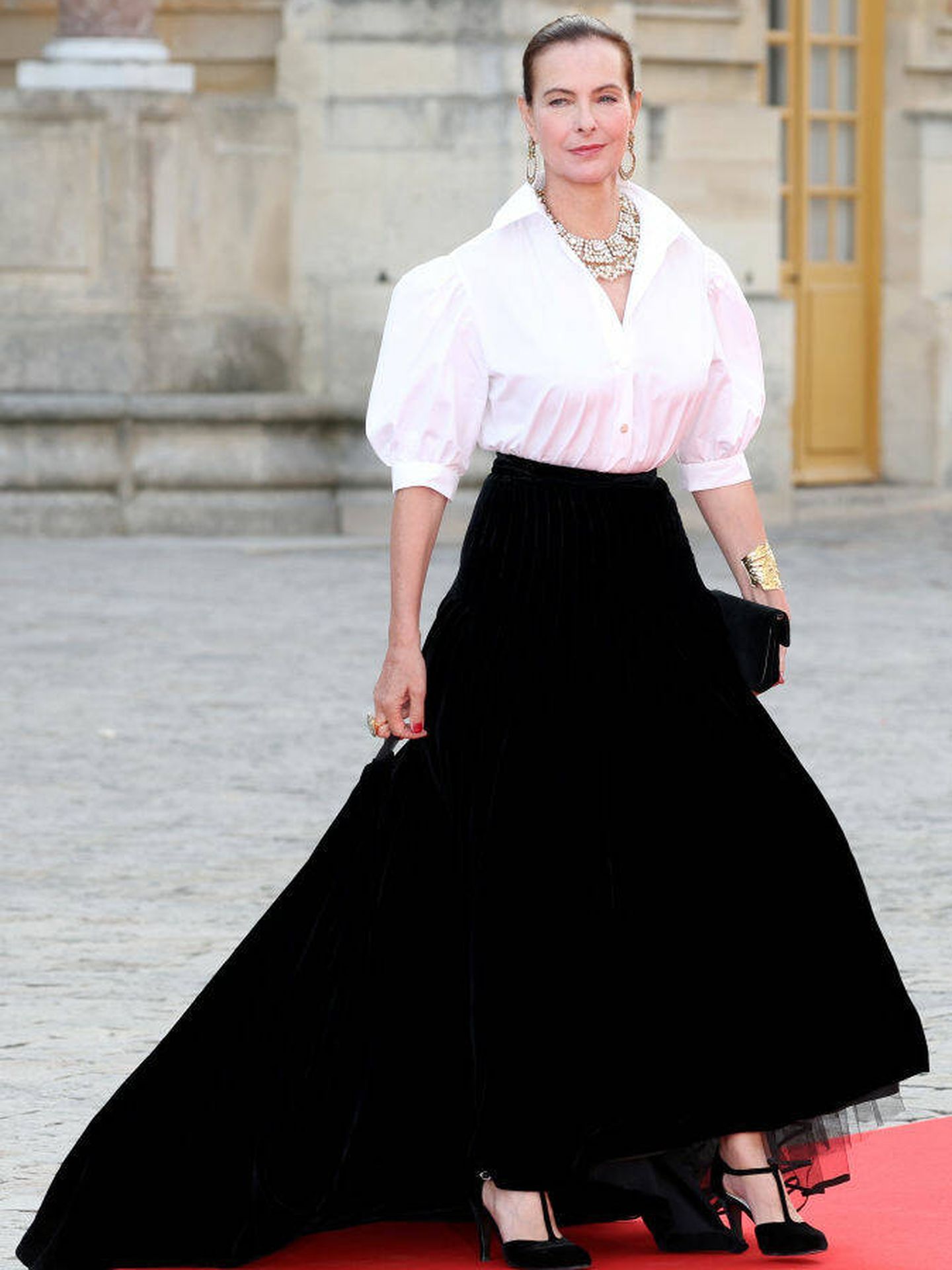 Carole Bouquet en la cena de gala celebrada en el palacio de Versalles. (Getty Images)