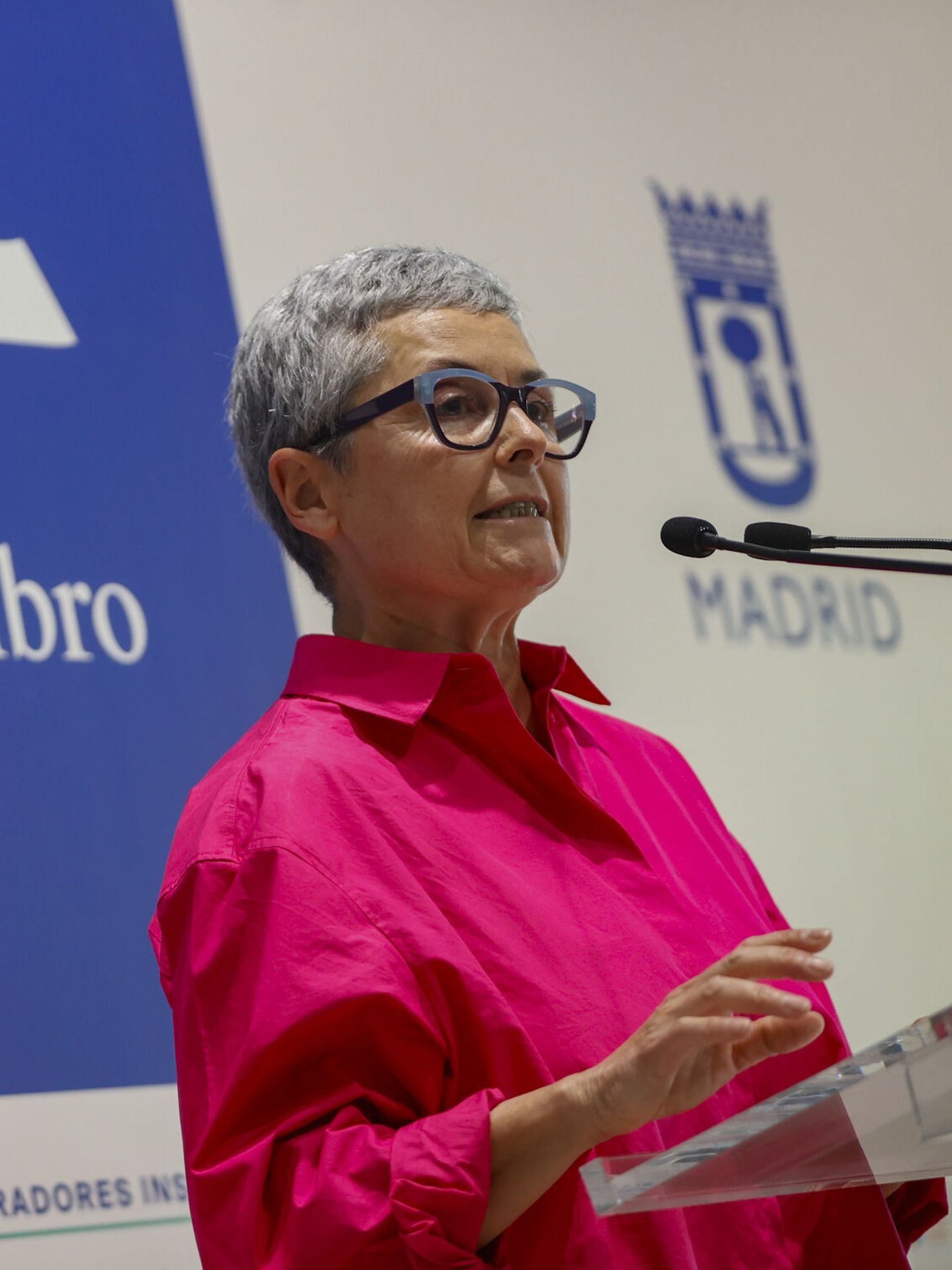 Eva Orúe interviene en la presentación de la Feria del Libro de Madrid. (EFE/Mariscal)