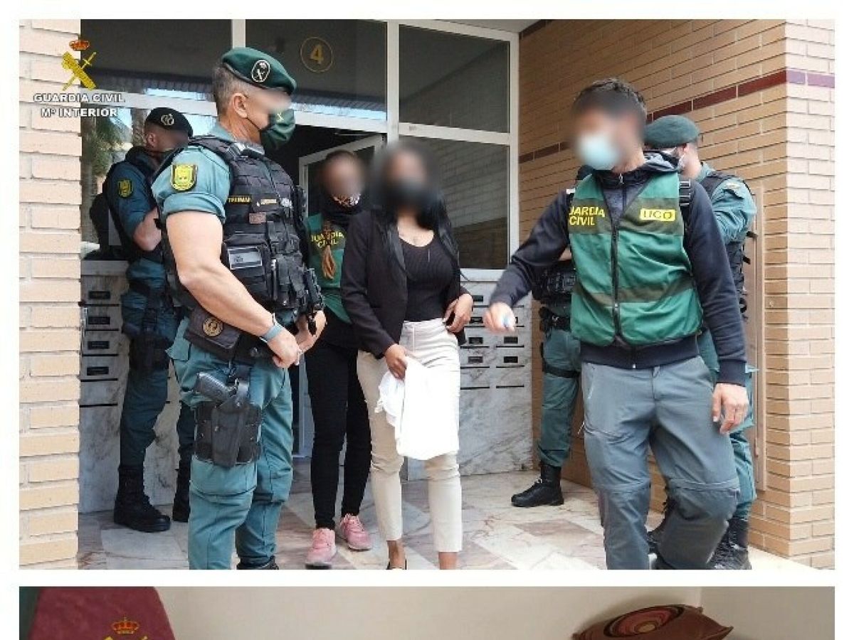 Foto: La guardia civil en el marco de la operación chacao, ha liberado a cinco mujeres, de nacionalidades sudamericanas, que estaban siendo explotadas sexualmente.