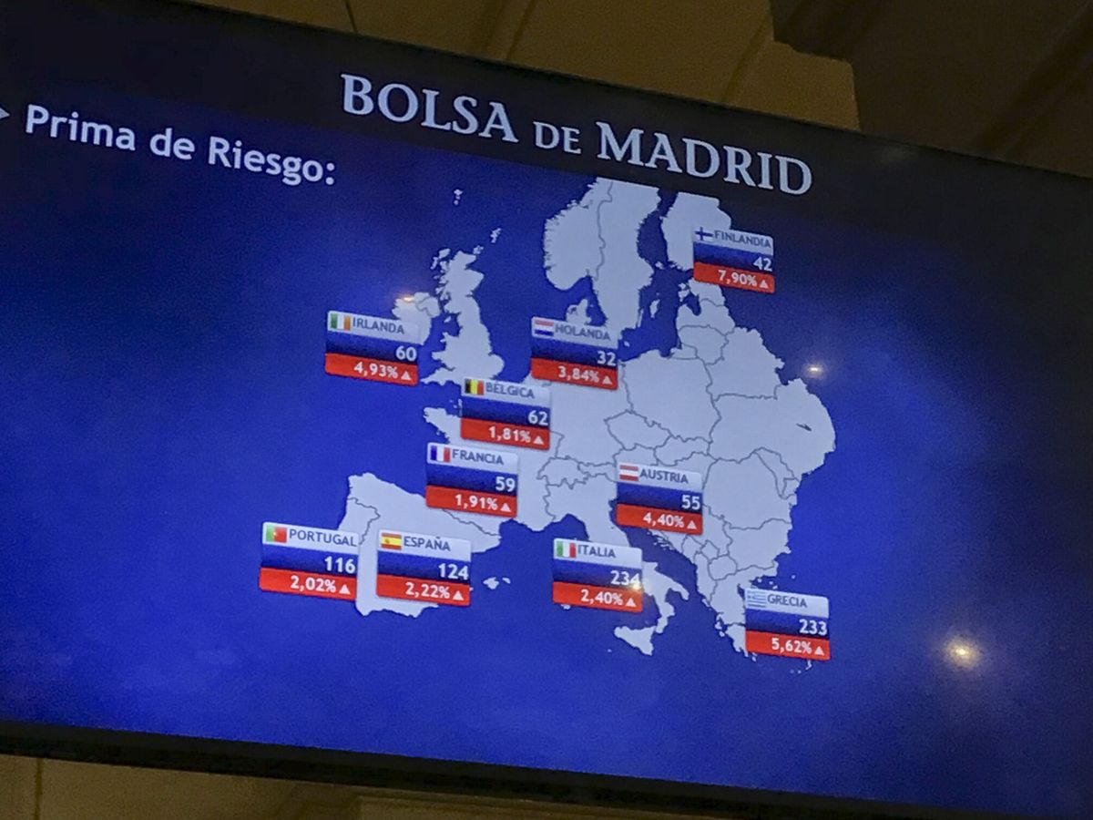 Foto: Bolsas europeas en la bolsa de Madrid. (EFE Vega Alonso del Val). 