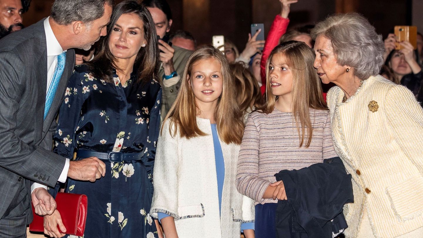 La familia real, en la misa de Pascua de 2019. (EFE)