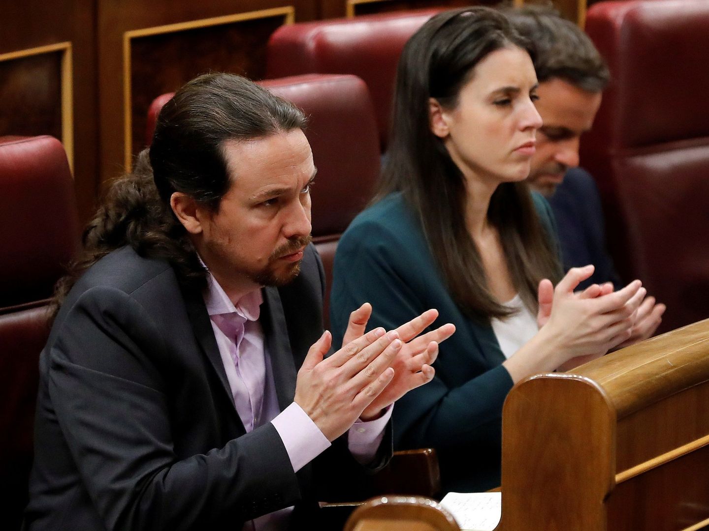 Los líderes de Unidas Podemos, Pablo Iglesias e Irene Montero. (EFE)