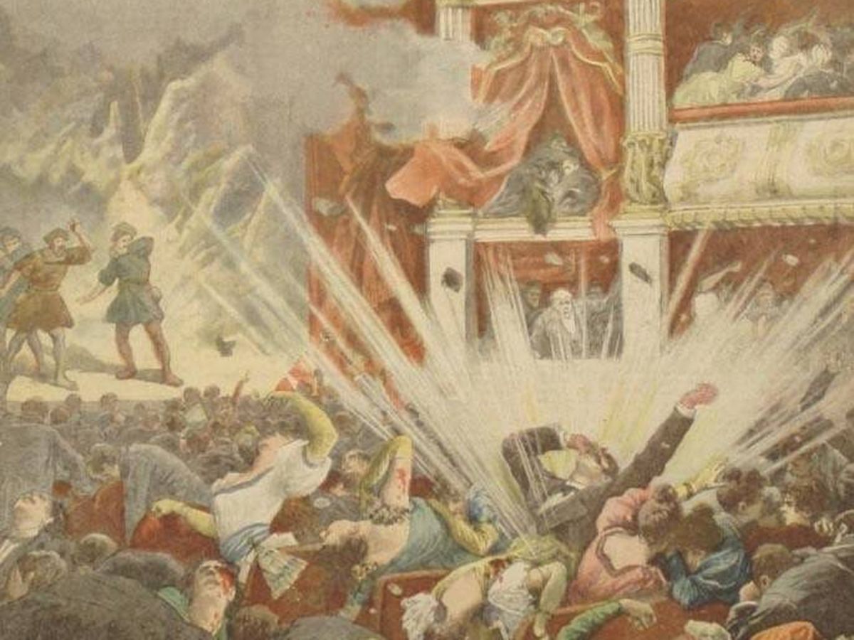 Foto: Illustración de la explosión en el Liceo en la portada de Le Petit Journal de París (1893)