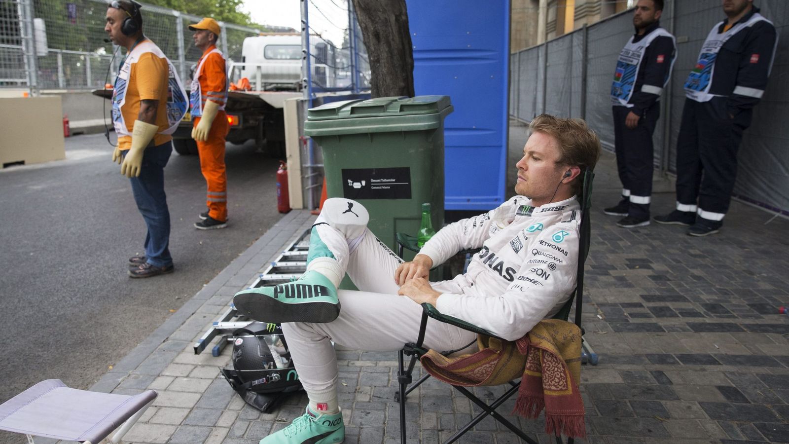 Foto: Nico Rosberg en el circuito urbano de Bakú.