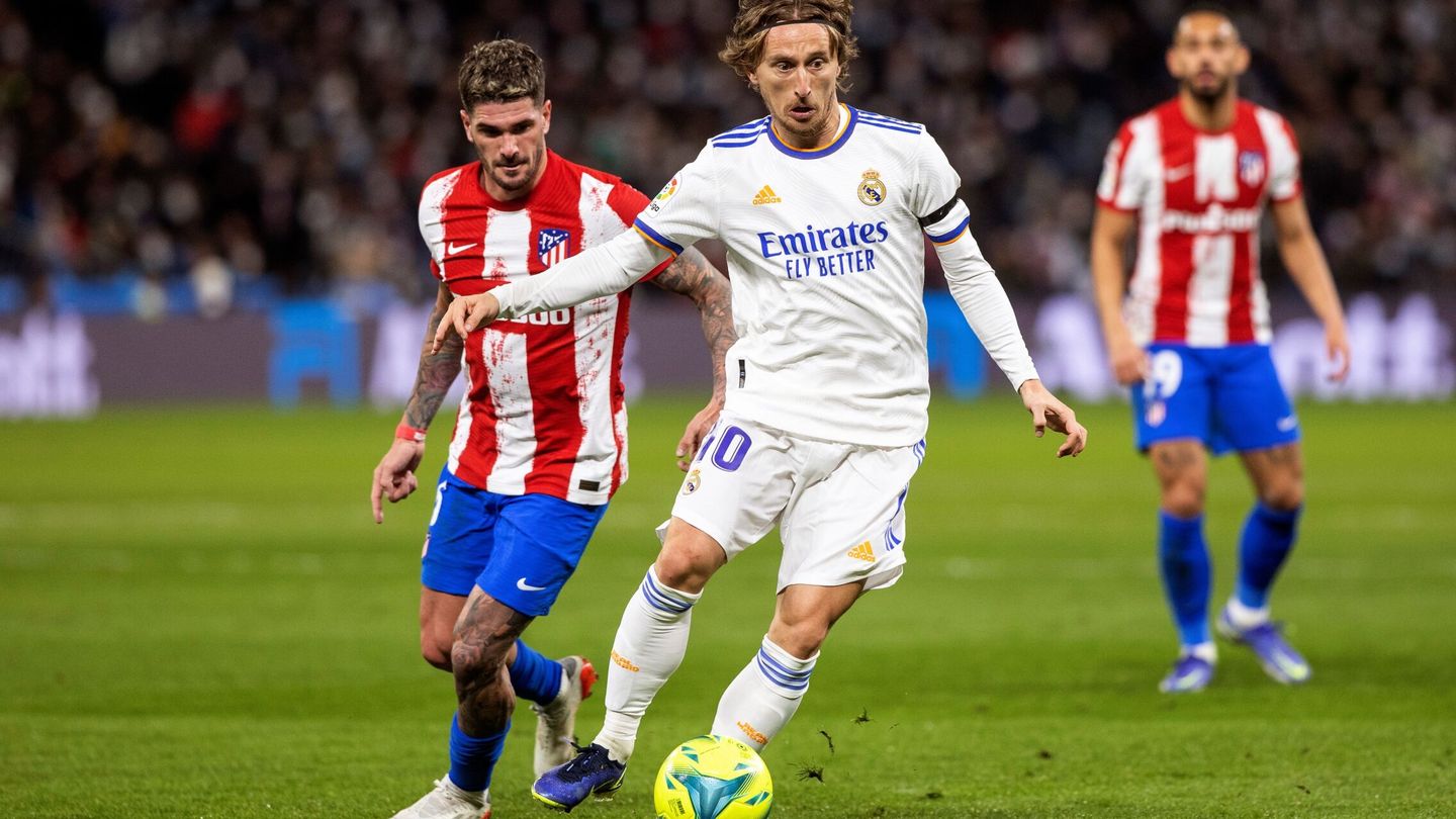 Luka Modric en el partido contra el Atlético de Madrid