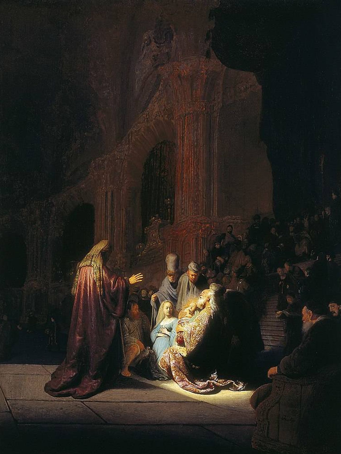 Simeón recibe a Jesús cuando éste es presentado por sus padres en el Templo de Jerusalén. Foto: CC