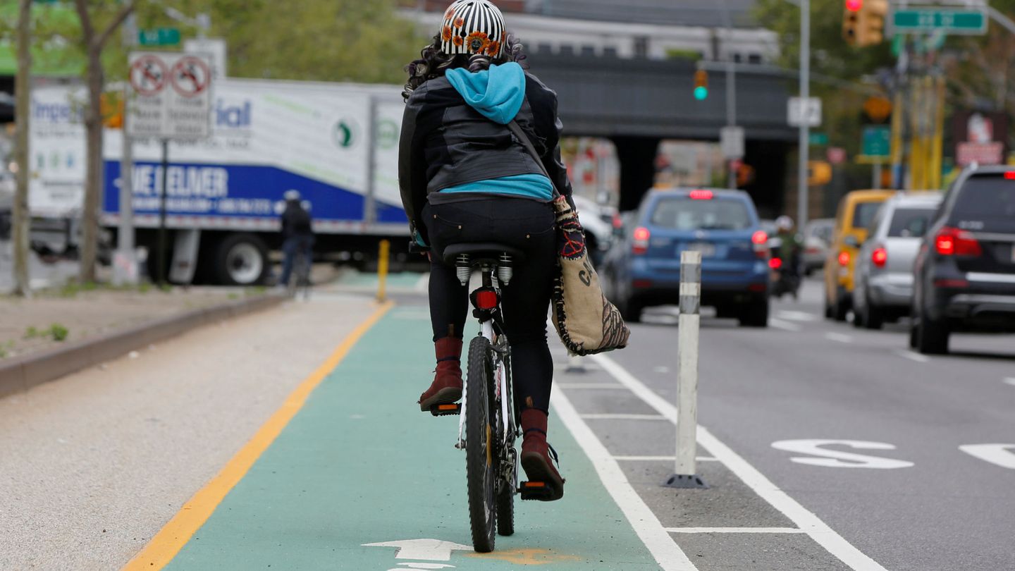 Carril bici en Nueva York. (Reuters)