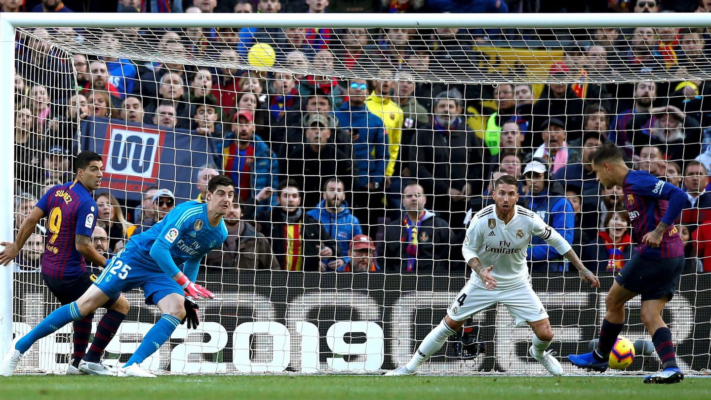 Coutinho marcó el primer gol del Barcelona ante el Real Madrid en octubre. Ese es su última tanto hasta el momento. (EFE)