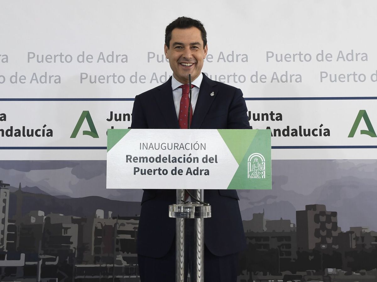 Foto: El presidente de la Junta de Andalucía, Juanma Moreno. (EFE/Carlos Barba)