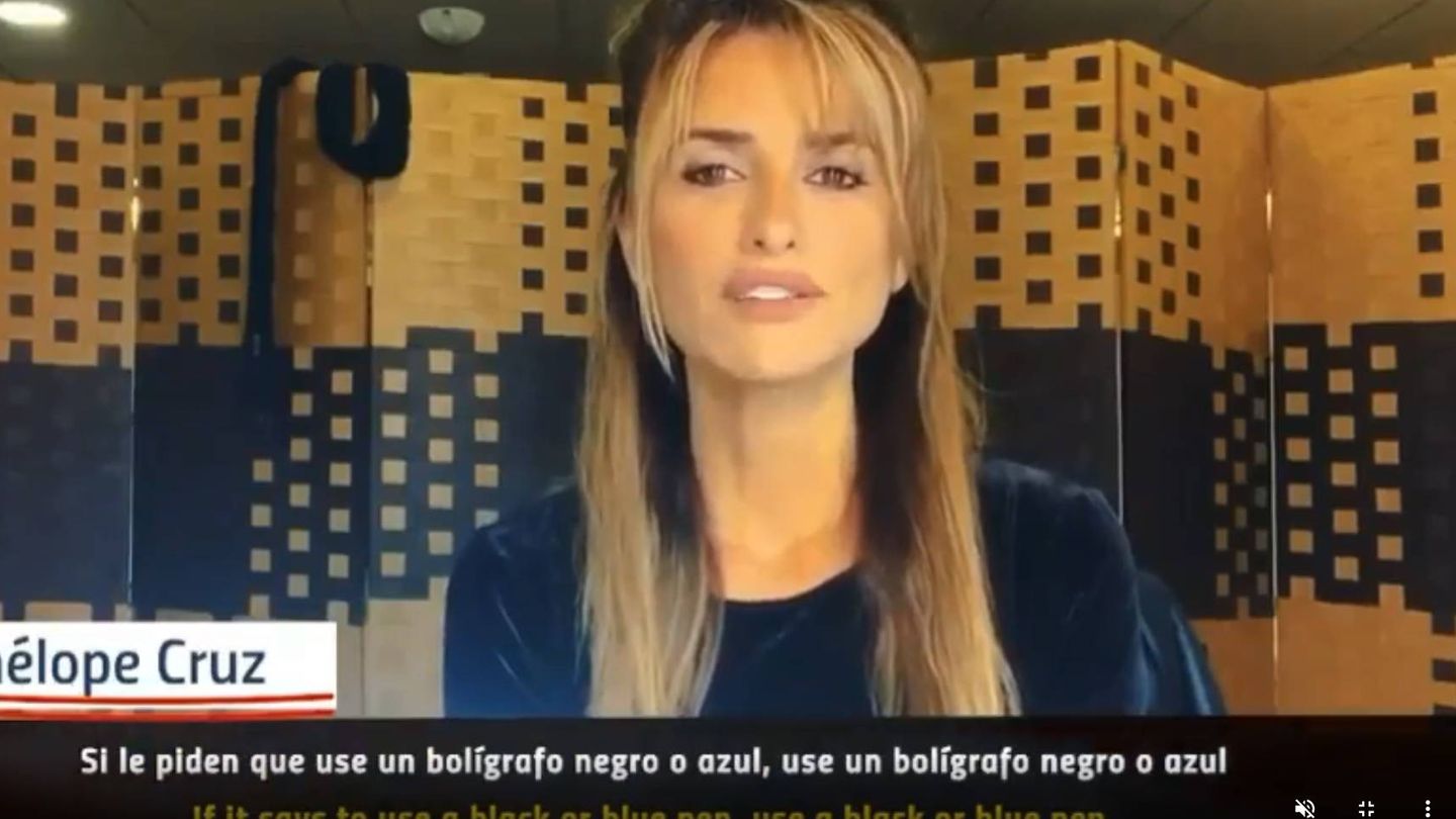 Penélope Cruz, en el vídeo para sensibilizar sobre el voto. (Instagram @penelopecruzoficial)