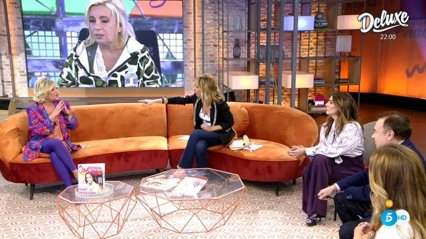 Terelu Campos y Emma García, en 'Viva la vida'. (Mediaset España)